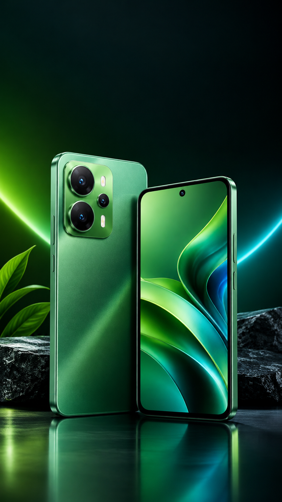 Redmi Note 17 Pro Max 5G smartphone with green finish
